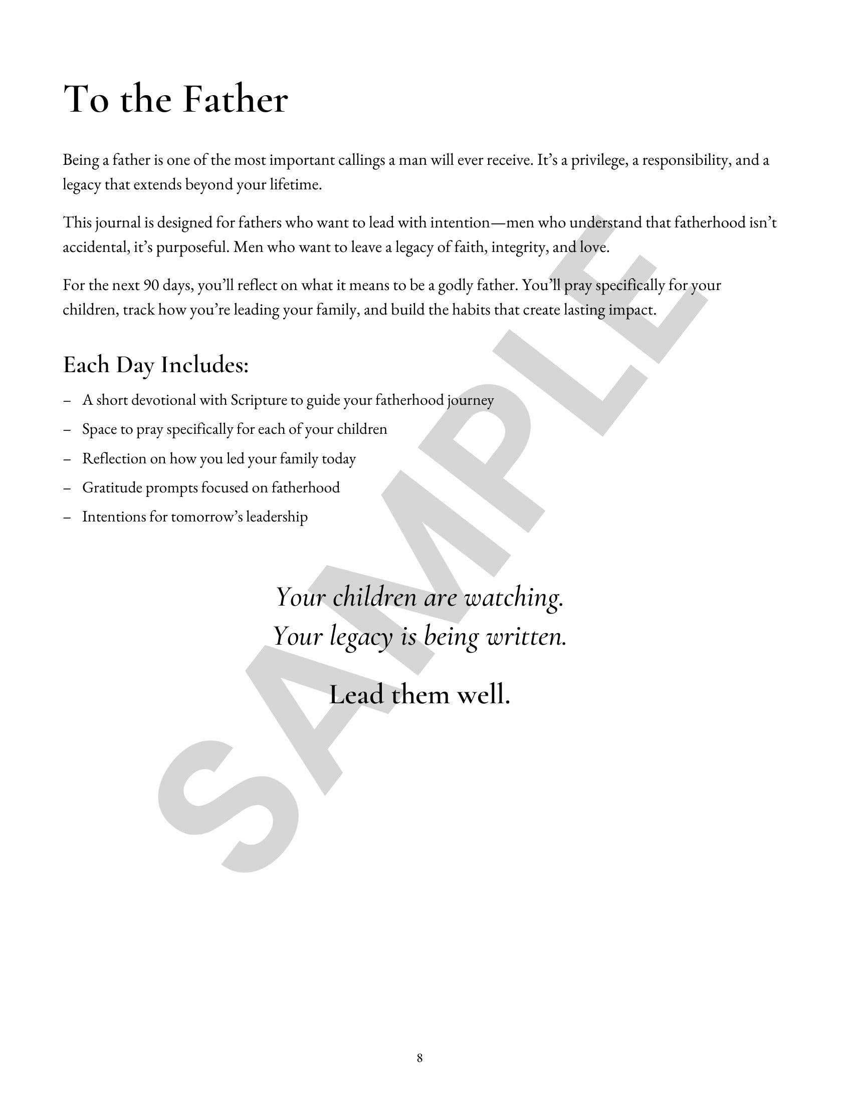 Father's Legacy Journal
