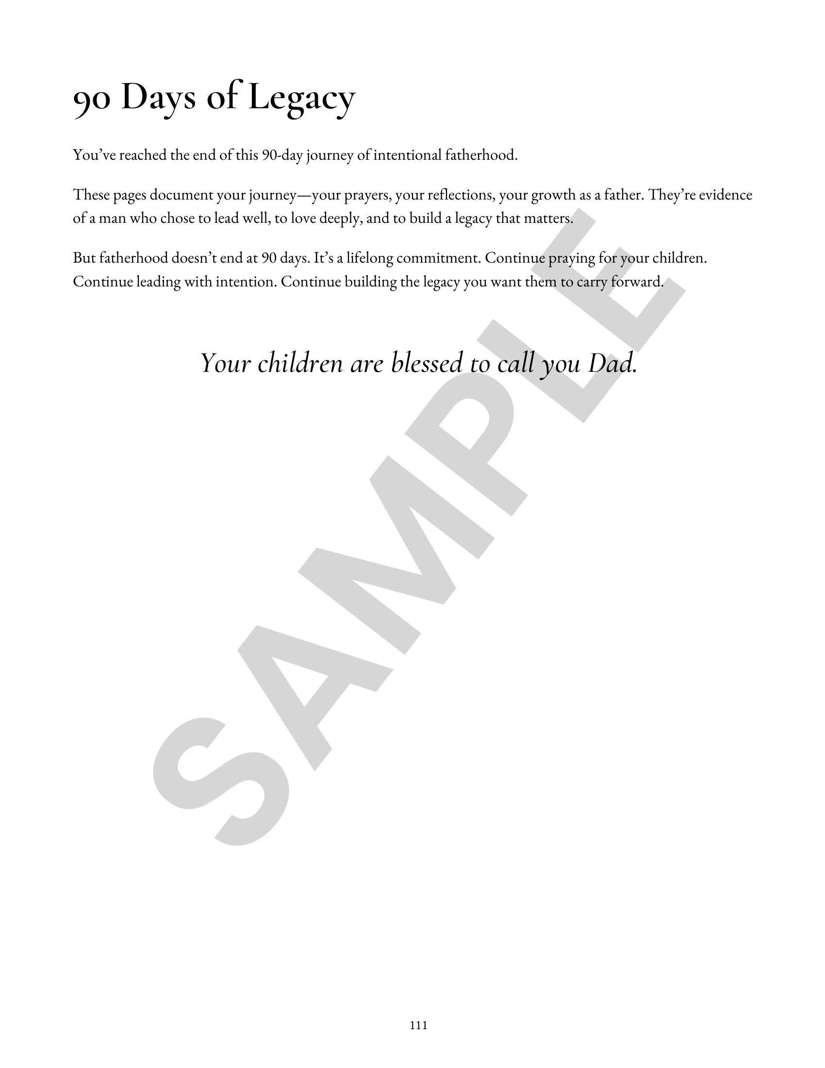 Father's Legacy Journal