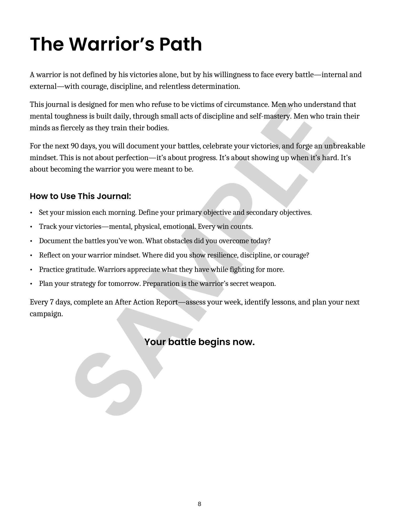 Warrior Mindset Journal