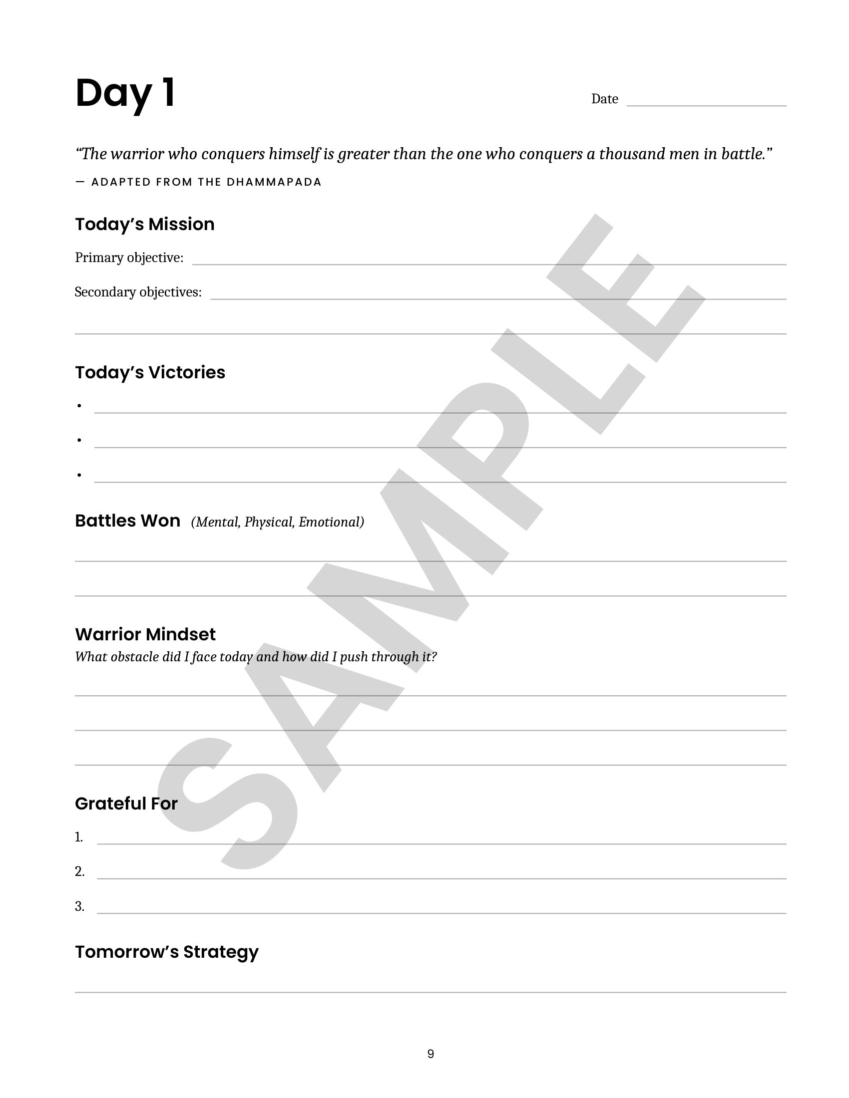 Warrior Mindset Journal
