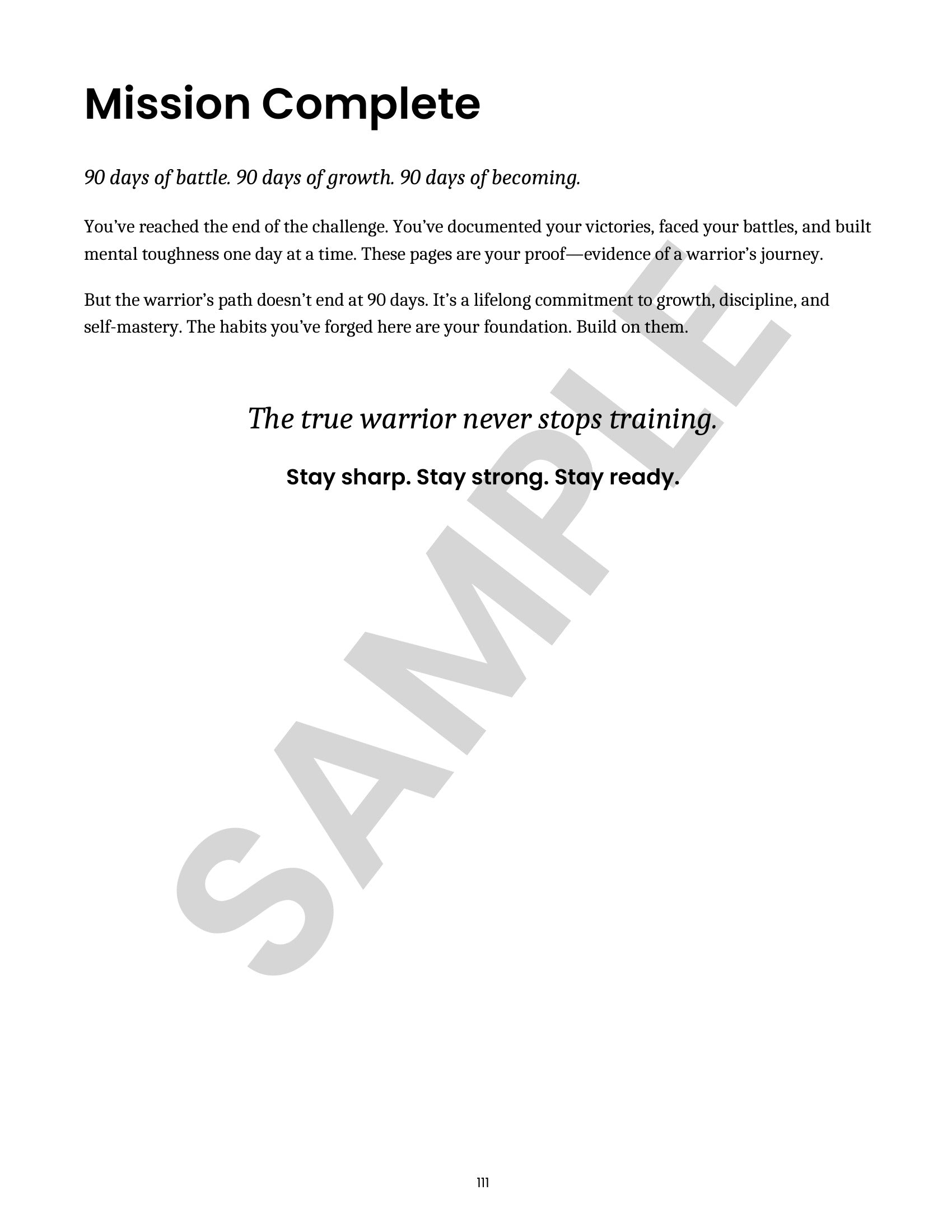 Warrior Mindset Journal